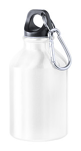 Hliníková láhev na pití s karabinou, 300ml, bílá