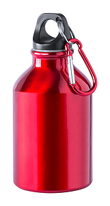Hliníková láhev na pití s karabinou, 300ml, červená