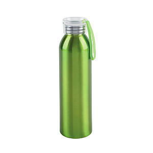 Hliníková láhev na pití s transp. víčkem, objem 650ml, světle zelená