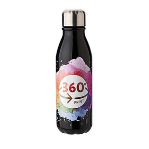 Hliníková láhev na vodu, objem 500ml, černá