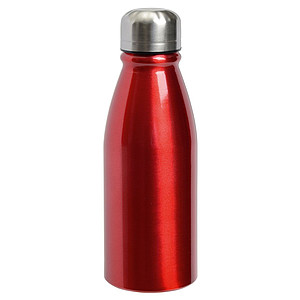 Hliníková láhev na vodu se stříbrným uzávěrem, objem 500 ml, červená