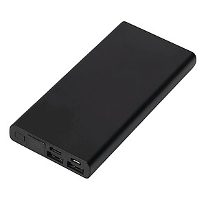 Hliníková powerbanka 10 000 mAh, čierna