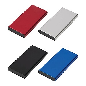 Hliníková powerbanka 10 000 mAh, strieborná