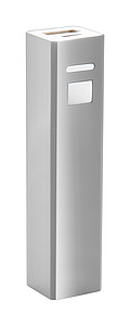 Hliníková powerbanka 2200mAh, stříbrná