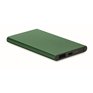 Hliníková powerbanka 4000mAh, tmavozelená