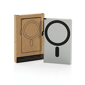 Hliníkové puzdro na karty s RFID magnetom, strieborná
