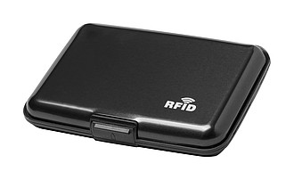 Hliníkový obal na karty s RFID ochranou, černý