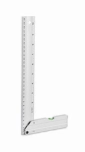 Hliníkový úhelník a pravítko 30 cm, stříbrná