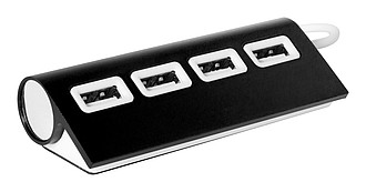 Hliníkový USB hub, černý