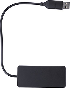 Hliníkový USB hub, čierny