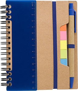HORIXO Zápisník se značkovacími lístky a kuličkovým perem, modrý