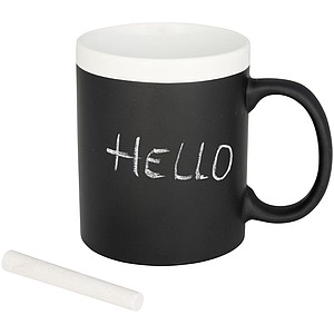 Hrnček popisovateľný kriedou, biela