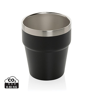 Hrnek s dvojitou stěnou, 300ml, recyklovaná ocel, černý