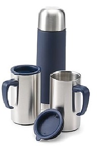 HYSON Sada termoska (0,5 l) a 2 hrníčky(0,3l),modrá