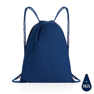 Impact AWARE™ Batoh z recyklované bavlny se stahovací šňůrkou 145 g, tmavě modrá