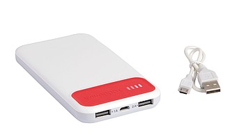 JAWA Plastová powerbanka s kapacitou 10000 mAh, biela/červená