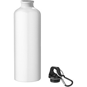 Jednoplášťová láhev s karabinou, objem 770 ml, bílá