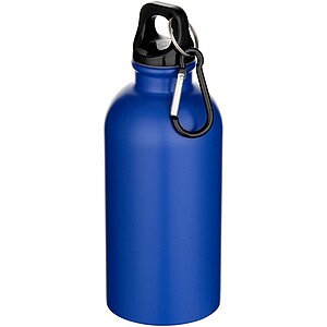 Jednostenná fľaša na vodu z nehrdzavejúcej ocele s karabínou a matným povrchom 400 ml, kráľovská modrá