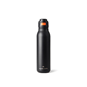 Jednostěnná láhev na vodu Nordic Drift 750 ml z RCS, černá