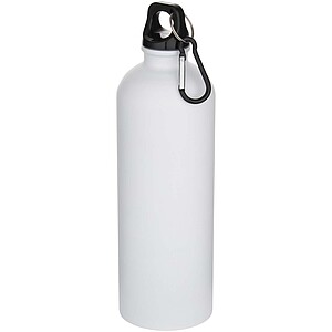 Jednostenná matná fľaša na vodu z nerezovej ocele s karabínou 750 ml, biela