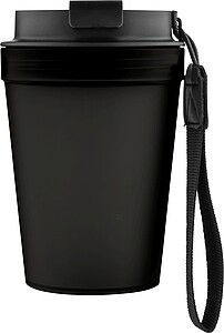 Jednostenný termohrnček so šnúrkou na zápästie 350 ml, čierna