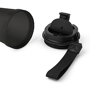 Jednostěnný termohrnek se šňůrkou na zápěstí 350 ml, černá
