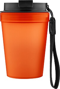 Jednostěnný termohrnek se šňůrkou na zápěstí 350 ml, oranžová