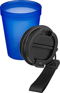 Jednostěnný termohrnek se šňůrkou na zápěstí 350 ml, tmavě modrá