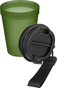 Jednostěnný termohrnek se šňůrkou na zápěstí 350 ml, tmavě zelená