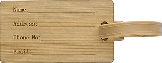 Jmenovka na zavazadlo z bambusu - reklamní předměty