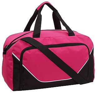 JORDANINO Sportovní taška s přední kapsou na zip, černo růžová