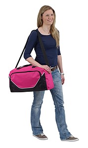 JORDANINO Sportovní taška s přední kapsou na zip, černo růžová