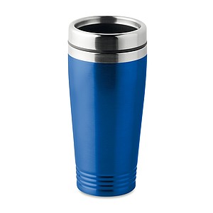 KAKADU Dvojstenný termohrnček, nerezový s plastovým viečkom, objem 400 ml, modrá