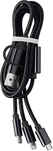 KALIBO Nabíjací USB kábel s 3 koncovkami, čierna