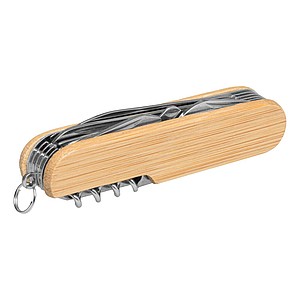 Kapsičkový nôž s 11 funkciami, bambusová rukoväť