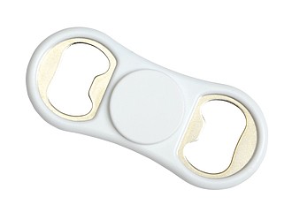 KARATE Spinner se dvěma otvíráky na lahve, bílý - reklamní předměty