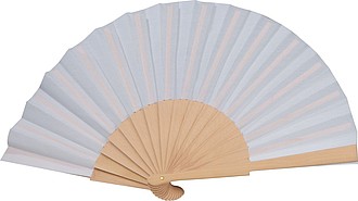 KARTET Skládací vějíř, kombinace dřeva a papíru, bílá