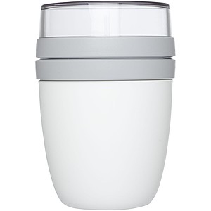 Kelímkový lunchbox se 2 oddíly, bílý