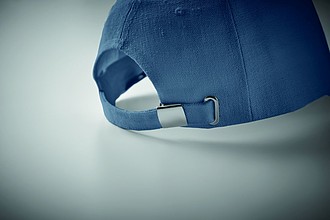 KENDIR Pětipanelová baseballová kšiltovka z konopné látky, modrá