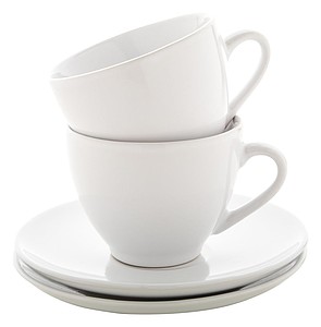 Keramická sada 2 ks šálků s podšálkem na cappucino, 150ml
