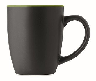 Keramický hrnček, 290ml, z vonku čierny, vo vnútri limetkový