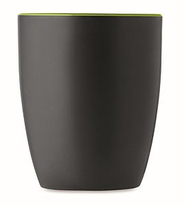 Keramický hrnček, 290ml, z vonku čierny, vo vnútri limetkový