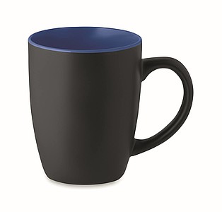 Keramický hrnček, 290ml, z vonku čierny, vo vnútri modrý