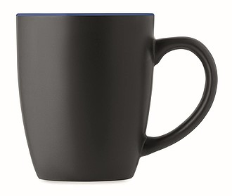 Keramický hrnček, 290ml, z vonku čierny, vo vnútri modrý