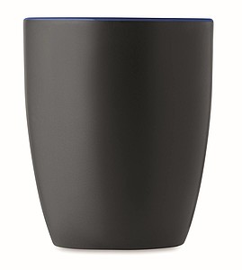 Keramický hrnček, 290ml, z vonku čierny, vo vnútri modrý