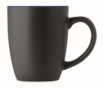 Keramický hrnček, 290ml, z vonku čierny, vo vnútri tmavomodrý