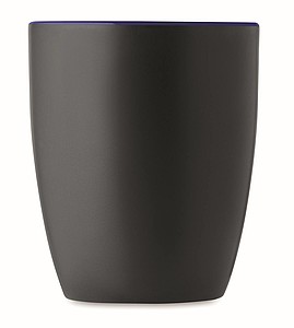 Keramický hrnček, 290ml, z vonku čierny, vo vnútri tmavomodrý