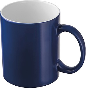 Keramický hrnček 300 ml, vo vnútri biely, zvonku modrý