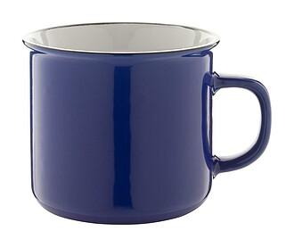 Keramický hrnček, 300ml, s čiernym okrajom, modrý