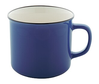 Keramický hrnček, 300ml, s čiernym okrajom, modrý